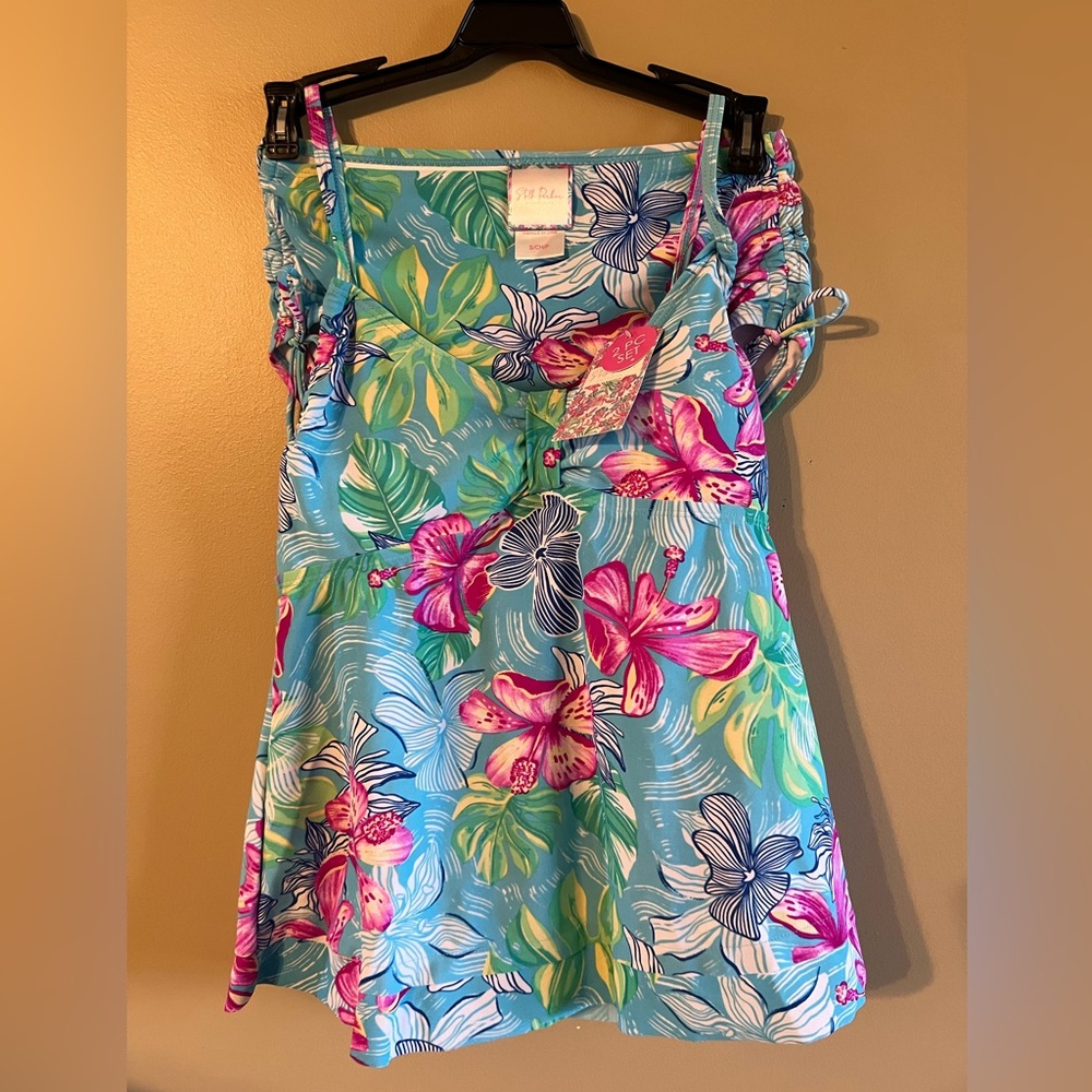 Floral Blue and Pink Women's Swimsuit Stella Parker Sz Small